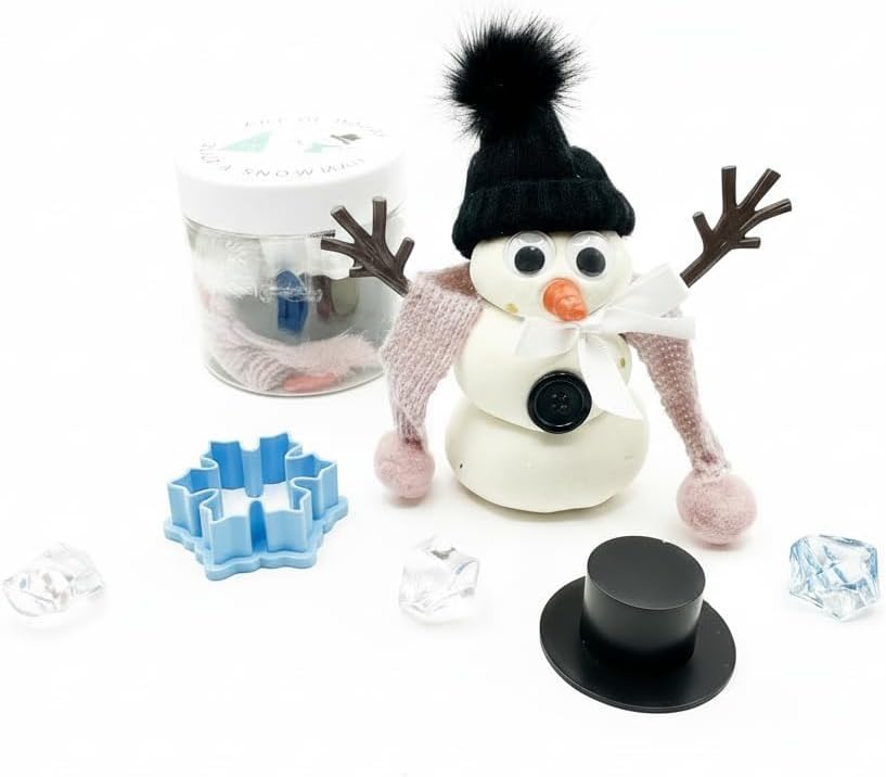 Art of Dough Snowman Sensory Play Kit for Kids – 6oz Homemade Play Dough Jar with Winter Accessories, Fine Motor Preschool Activity, Creative Holiday Toy for Ages 3+