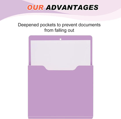 Fuutreo 6 Pcs Magnetic Wall File Organizer Magnetic Wall File Holder Refrigerator Magazine Holder for Mail Letters Paper(Aqua Green,Vertical-large)