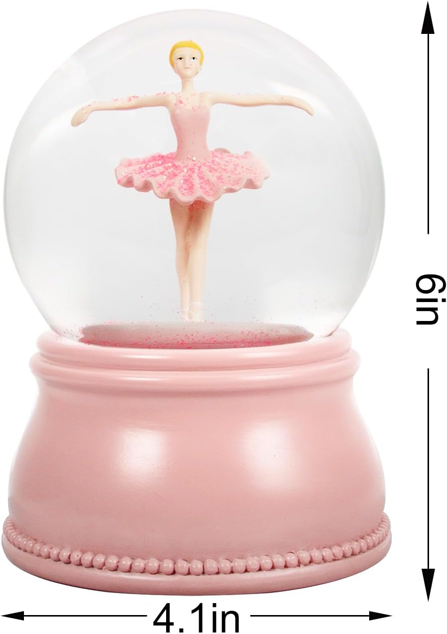 Unicorn Snow Globes for Girls, 100MM Pink Glitter Glass Snowglobe, Christmas Birthday Gifts for Friends, Wife(Pink)