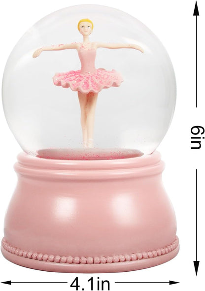 Unicorn Snow Globes for Girls, 100MM Pink Glitter Glass Snowglobe, Christmas Birthday Gifts for Friends, Wife(Pink)