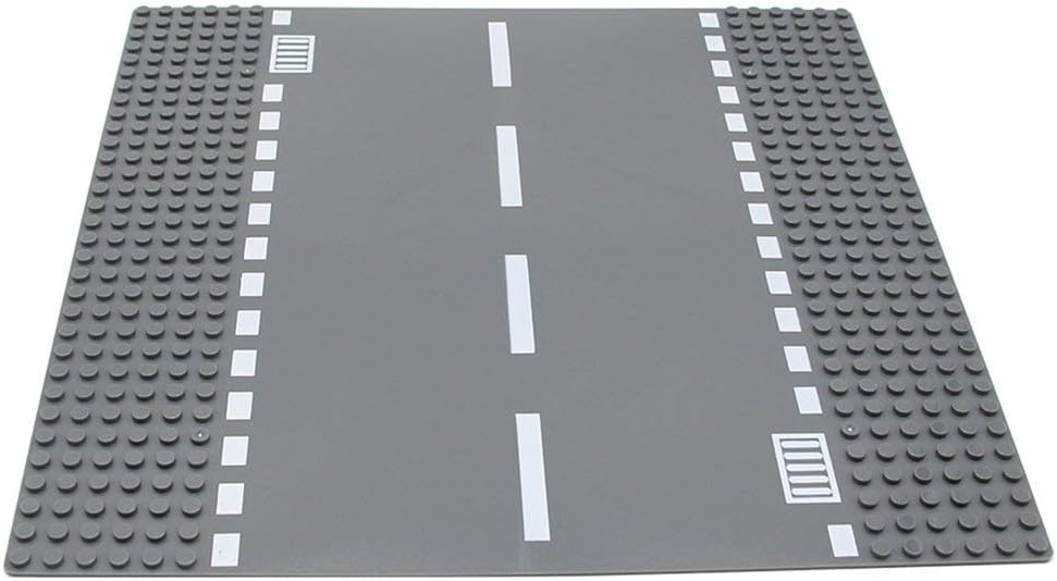 Feleph Classic Road Baseplates City Street Curve Road Building Block Kit 10 x 10 Inches Town Base Plate for Building Bricks Compatible with All Major Brands(Curve 2 Pieces)