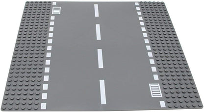 Feleph Classic Road Baseplates City Street Curve Road Building Block Kit 10 x 10 Inches Town Base Plate for Building Bricks Compatible with All Major Brands(Curve 2 Pieces)
