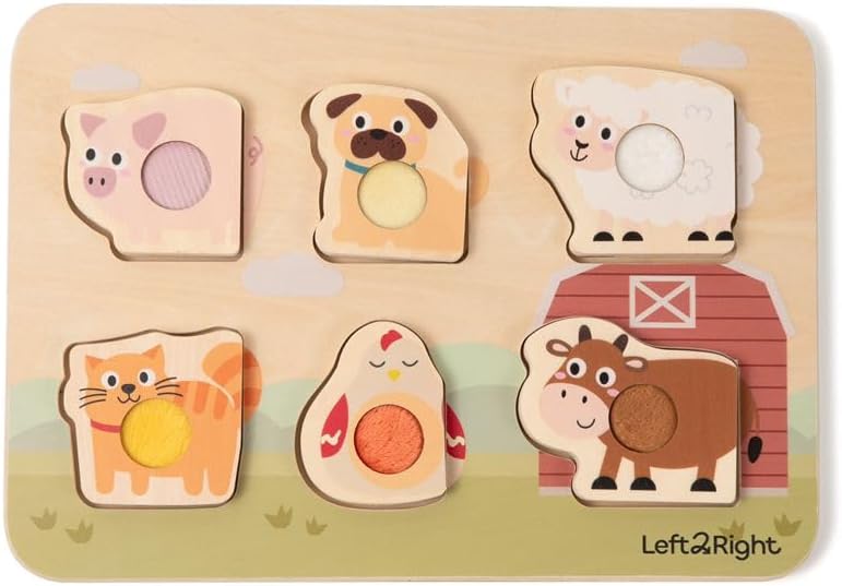 LEFT2RIGHT Wooden Puzzle for Toddlers 1-3 | Montessori Puzzle for 2 Year Old | Best Educational Puzzle for Motor Skills & Sensory Learning | Wooden Peg Puzzles for Toddlers 1-3 Transportation Edition