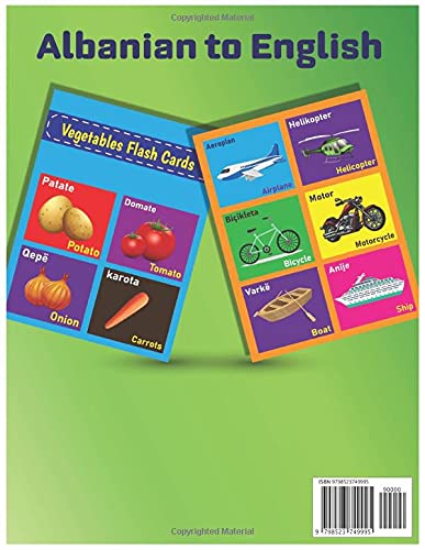 My First Albanian to English 100 Flashcards Picture Book for Kids to Learn Easily: Easy learning Bilingual frequency words flash cards and workbook for toddlers or children.
