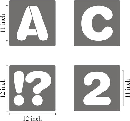 4 Inch Alphabet Letter Stencils - 40 Pack Letter Number Stencil Templates with Signs for Painting on Wood, Reusable Calligraphy Letters Stencils for Chalkboard Fabric Wood Signs