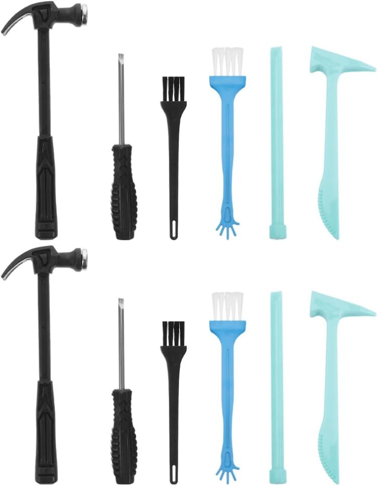 Toyvian Dinosaur Dig Tools Kit 4 Sets Archaeological Excavation Tool Kit Dino Dig Toys Plastic Pretend Play Hammer Chisel Brush for Kids Educational Stem Science Kits, 18.50X6.50X1.70CM, 5210H05AFJR