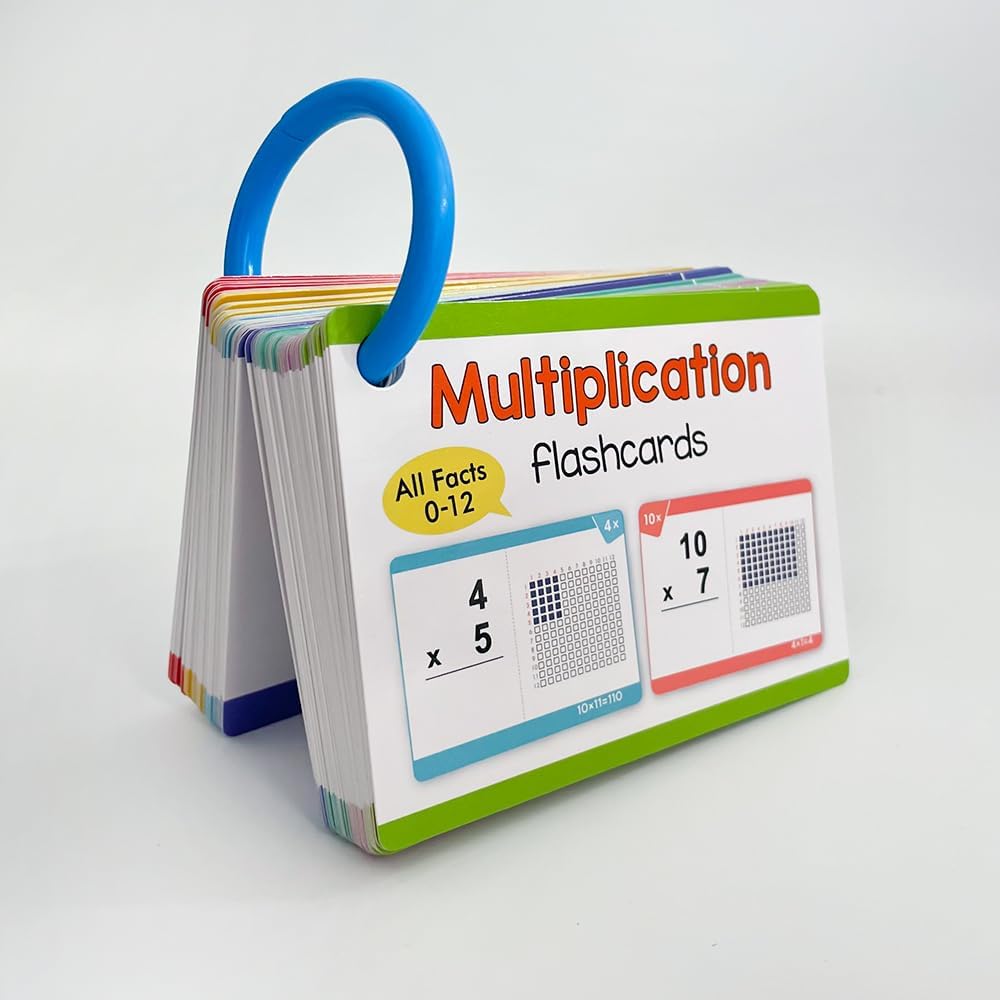 Multiplication Flash Cards, Times Table Flashcards, All Facts 0-12, Answer on Back for Self-Check, Classroom Home Learning Aids, Elementary School Teacher Teaching Aids, 85 Double-Side Cards