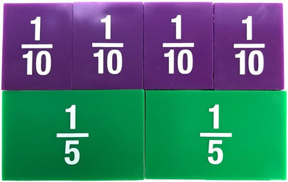 EAI Education Fraction Tiles with Tray: Numbered - Set of 51