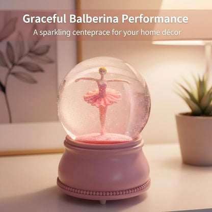 Flamingo Snow Globe for Adults, Christmas Snow Globes for Girls Kids Women, 100MM Glitter Snowglobe Gifts for Valentines Halloween Birthday Table Decor