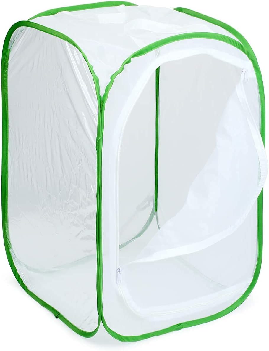 Butterfly Habitat with Poo Poo Platter, Monarch Butterfly Cage with Poo Poo Tray Mat 24 Inches Tall