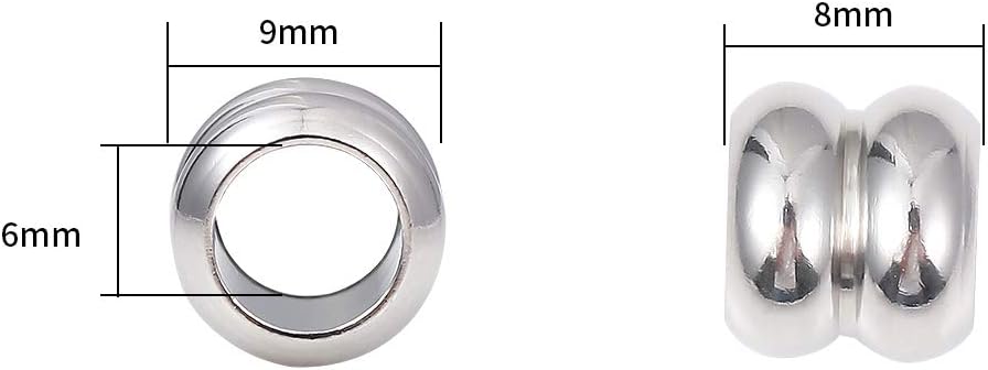 BEADIA Stainless Steel Spacer Beads 3x2.5mm Round Loose Charm Caps Beads for DIY Jewelry Making 100pcs with 1mm Hole