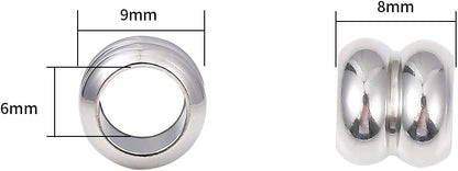 BEADIA Stainless Steel Spacer Beads 3x2.5mm Round Loose Charm Caps Beads for DIY Jewelry Making 100pcs with 1mm Hole