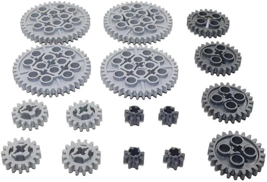 16PCS MOC Technical Gears Pack Compatible with Stnadard Building Block Assortment Kit 8/16/24/40 Tooth Gear