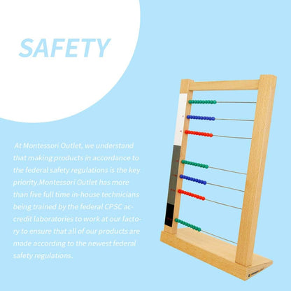 MONTESSORI OUTLET Wooden Small Bead Frame Abacus for 3 Year Old Boys Girls Kids Toddlers Math, Educational Counting Toy,Mathematics Toy Beads Game for Preschool and Homeschool Children