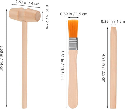 VOSAREA 3 Sets of Dinosaur Digging Tools Kids Play Learning Tools Small Digging Brush Chisel Hammer Toy STEM Science Kits