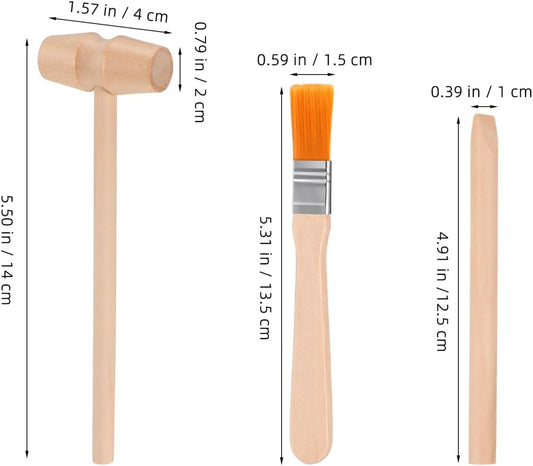 VOSAREA 3 Sets of Dinosaur Digging Tools Kids Play Learning Tools Small Digging Brush Chisel Hammer Toy STEM Science Kits