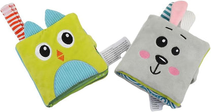Bebe Mondo Teddy Bear Tummy Time Toy with Mirror, Soft Baby Book for 0-3-6-12 Months, Infant Sensory Developmental Toy, Shower Baby Gifts,Activity Quiet Cloth Book for Newborns,1-2 Year Old Book-Night
