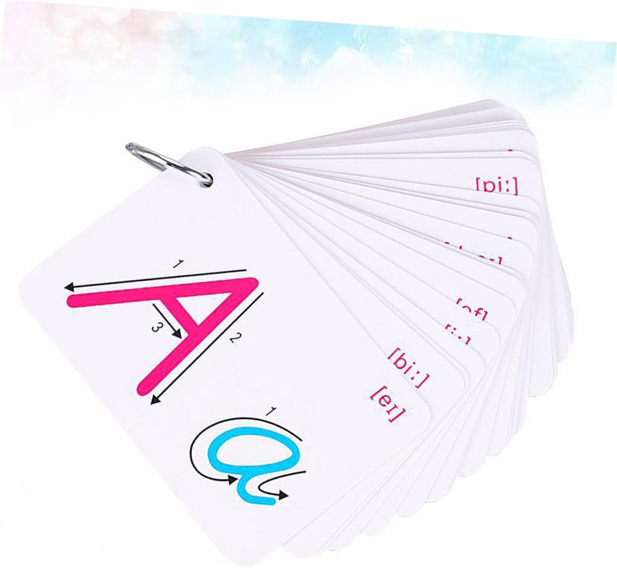 Vaguelly 2 Sets Colorful Double-Sided English Letter Cards Educational Spelling Flashcards for Boys and Classroom Learning Portable Vocabulary Building