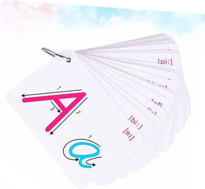 Vaguelly 2 Sets Colorful Double-Sided English Letter Cards Educational Spelling Flashcards for Boys and Classroom Learning Portable Vocabulary Building