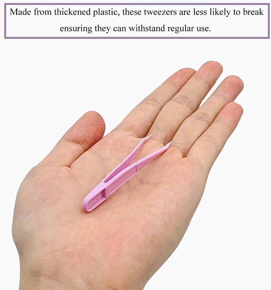 15 Pieces Blue Plastic Tweezers 3.14 Inch Craft Tweezers Forceps Thickened Plastic Sturdy Fine Motor Skill Learning for Perler Beads Jewelry Making Family Classroom School Ckyleole