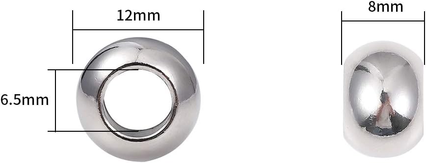 BEADIA Stainless Steel Spacer Beads 3x2.5mm Round Loose Charm Caps Beads for DIY Jewelry Making 100pcs with 1mm Hole