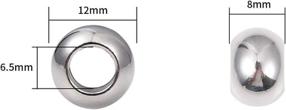 BEADIA Stainless Steel Spacer Beads 3x2.5mm Round Loose Charm Caps Beads for DIY Jewelry Making 100pcs with 1mm Hole