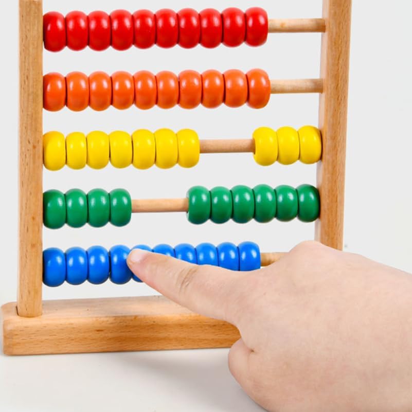 IMIKEYA Wooden Abacus for Kids - 50 Beads Counting Toy Colorful Counters for Kids Math Educational Math Counting Tool Bead Counter Game Counting Toys for Preschool Learning & Elementary School