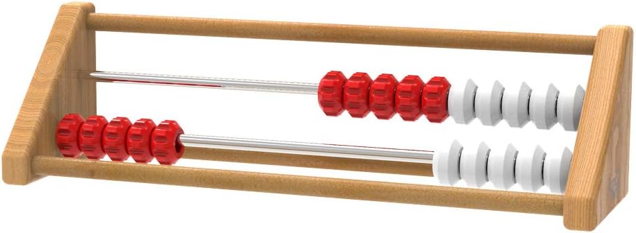 hand2mind 20-Bead Wooden Sensory Rekenrek Abacus, Abacus for Kids Math, Wooden Counting Math Manipulatives, Bead Counters for Kids Math, Learn Counting and Numbers, Homeschool Supplies (Set of 1)