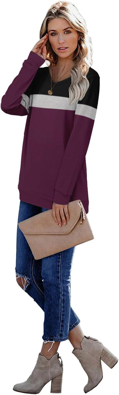 CRAZY GRID Womens Trendy Long Sleeve Shirts Casual Loose Soft Sweatshirt Fall Tops