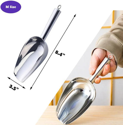 Set of 4 Plastic Ice Scoops, Kitchen Multipurpose Food Scoops for Canisters, Freezer, Flour, Dry Foods, Coffee Beans, Pop Corn, Pet Food (Mix 4 (Set of 4), 150ml, BPA-Free, Dishwasher Safe)
