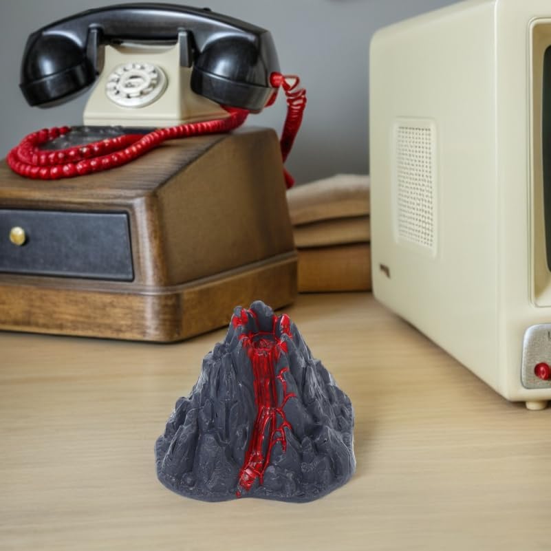 MERRYHAPY Realistic Mini Volcano Model with Erupting Lava Effect for Kids Science Experiments Classroom Demonstrations and Desktop Volcano Decoration 3.14X2.75X2.36In