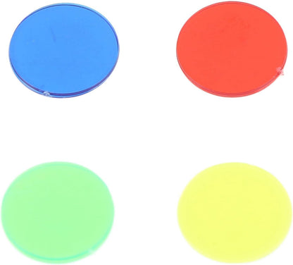 Translucent Game Tokens, 100 Pieces 15mm Round Counting Chips 4 Colors for Classroom Teachers Math Educators Board Game Players Poker Enthusiasts Hands-On Learning Activities