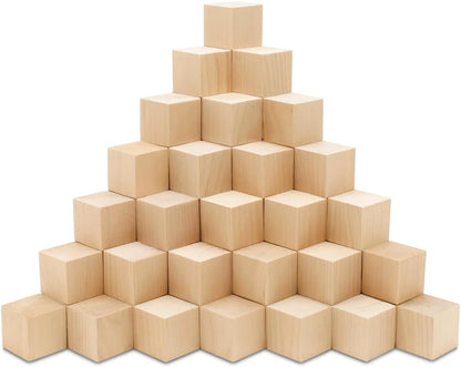 DIY Wooden Cubes 3/4-inch, Pack of 100 Small Blank Wooden Blocks, Unfinished Wood Blocks for Crafts, STEM, Dice, and Building Blocks for Stacking, by Woodpeckers