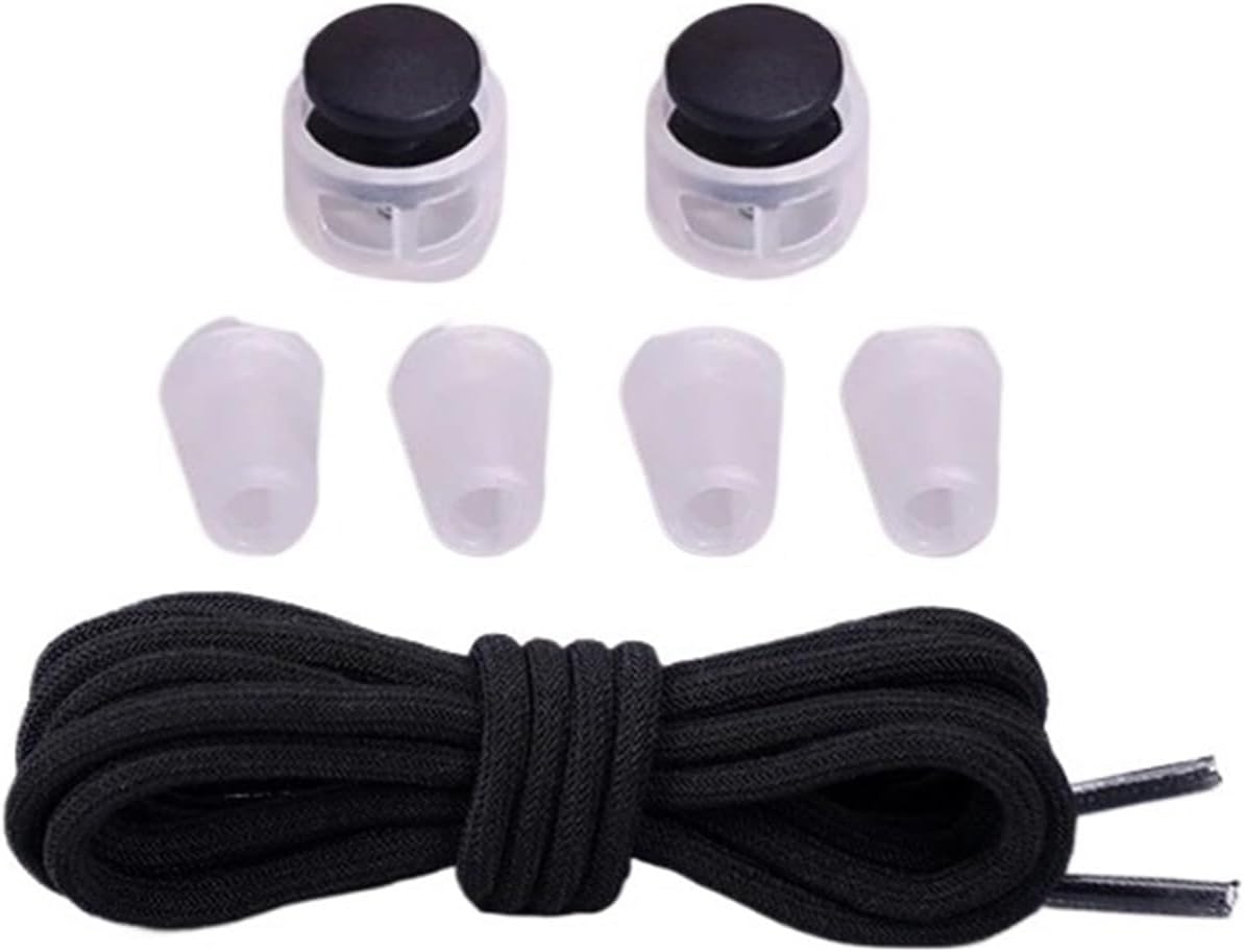 Lazy Bread Lace Buckle Elastic Shoelaces Round Locking No Tie Shoe Laces Kids Adult Rubber Sneakers Shoelace