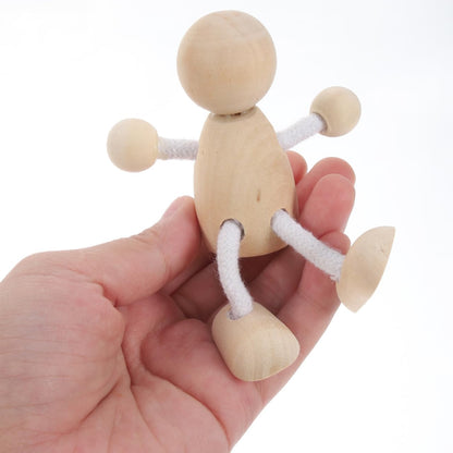 Tofficu 4pcs Unfinished Wooden Peg Dolls for Painting DIY Craft Peg People Figures for Teens Mini Natural Wood Figurines for Arts and Crafts Projects