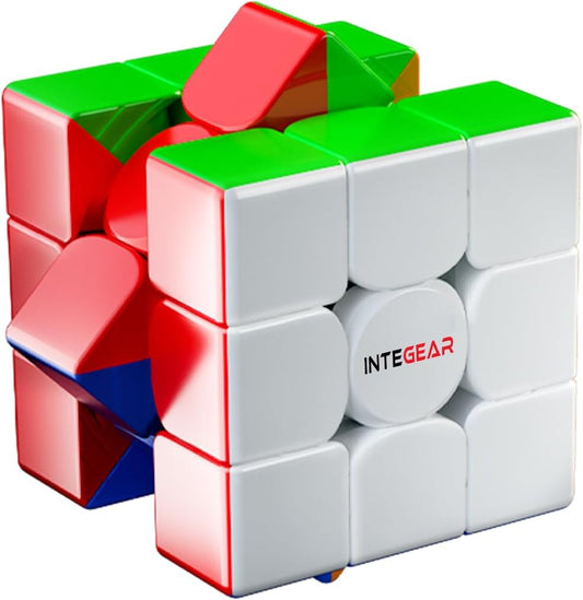 INTEGEAR Full Size 56mm Magic Speed Cube Pastel Colors with Stand Stickerless 3x3 Easy Turning and Smooth Play Durable Puzzle Cube Toy for Kids and Adults