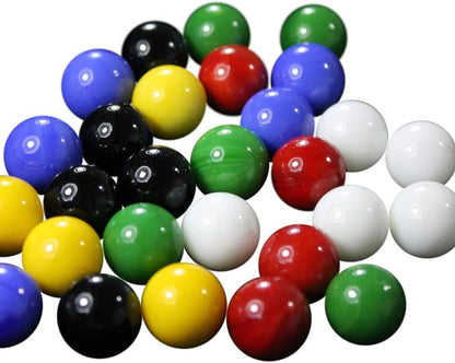 Mega Game Replacment Marbles 14mm -Solid Glass-60 Pieces - Chinese Checkers, Crafting (Multi)