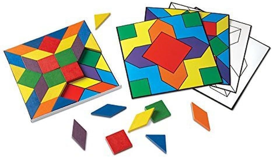 Learning Resources Parquetry Blocks & 20 Pattern Cards, 53 Piece Set, Ages 4+