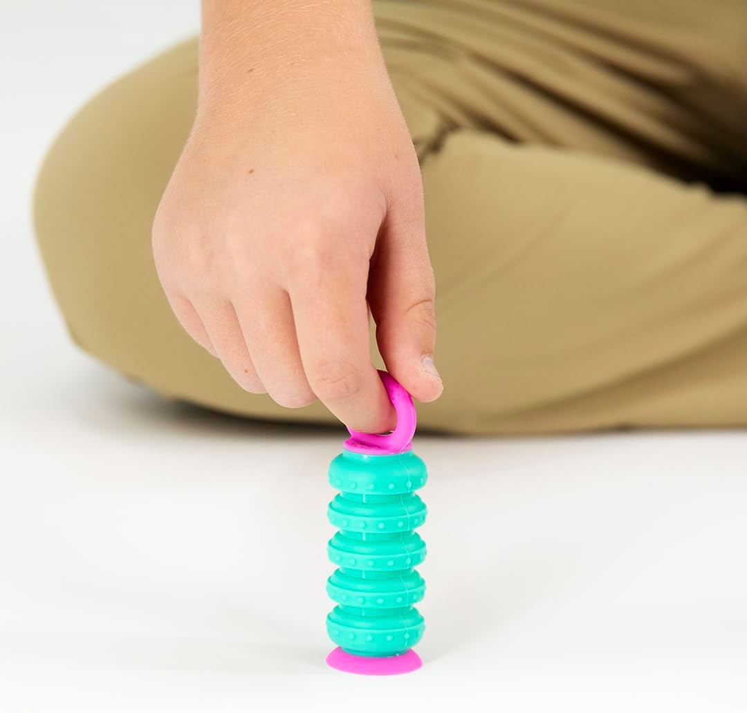 KRUMPLES Plungy Blue Sensory Suction Toy for Ages 10M+ | BPA-Free Silicone Fidget | Promotes Fine Motor Skills | Dishwasher Safe | Ideal Baby and Toddler Gift | Fun for All Ages