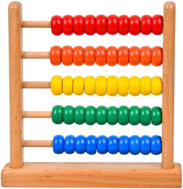 IMIKEYA Wooden Abacus for Kids - 50 Beads Counting Toy Colorful Counters for Kids Math Educational Math Counting Tool Bead Counter Game Counting Toys for Preschool Learning & Elementary School