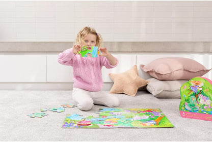 Crocodile Creek 36-Piece Jigsaw Floor Puzzle - Shark Reef - for Kids Ages 3-5 - Heavy-Duty Shaped Box for Storage - 24" W x 18" H Finished