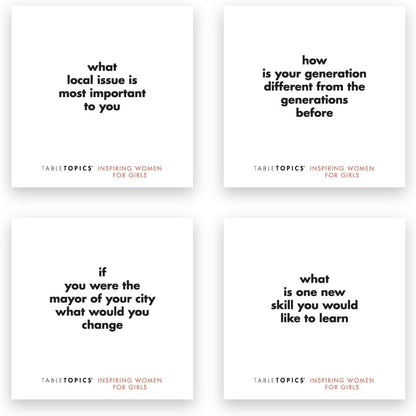 TableTopics Inspiring Women for Girls Question Card Game - 135 Conversation Starter Cards for Young Women to Use in School, with Family at Dinner Table, at Game Nights, & at Sleepovers