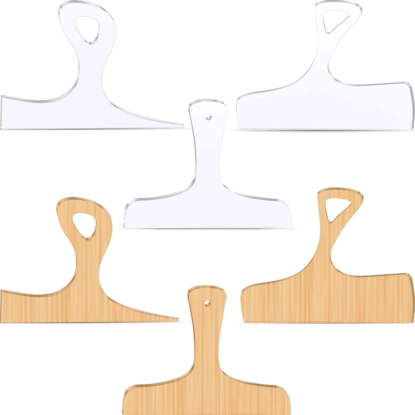 Maitys 3 Pcs Christmas Acrylic Router Templates for Woodworking 10 x 6 Inch Charcuterie Handle Cutting Board Clear Acrylic Template Angled Curvy Tracing Stencils Guide Tool for Kitchen(Basic Style)