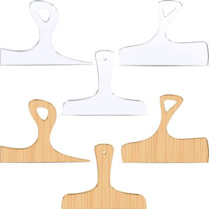 Maitys 3 Pcs Christmas Acrylic Router Templates for Woodworking 10 x 6 Inch Charcuterie Handle Cutting Board Clear Acrylic Template Angled Curvy Tracing Stencils Guide Tool for Kitchen(Basic Style)