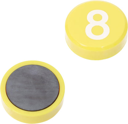 Tupalizy Round 0-9 Number Refrigerator Magnets Fridge Whiteboard Magnetic Pins Stickers Kitchen Home Office School Crafts, 10PCS (White)