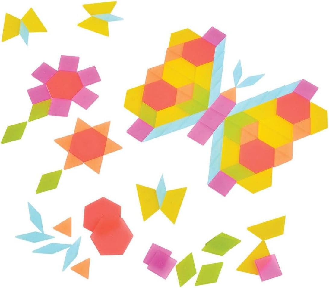 Kaplan Early Learning Translucent Tangram Tiles - 250 Pieces