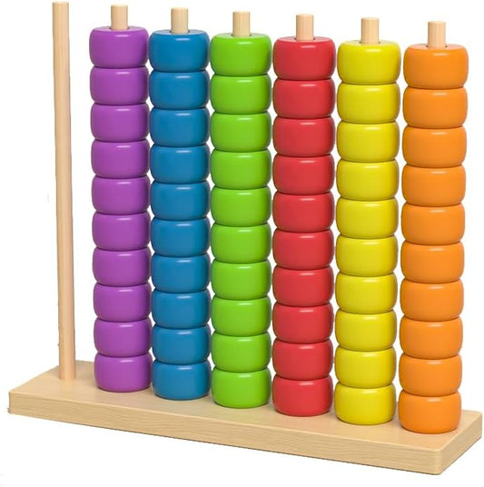 JUDUNA Color Matching Stacking Puzzle Game, 2026 New Wooden Color Match Challenge Game Fast Color Stack Challenge Ring, Tabletop Brain Teaser for Family Fun (Color#A)