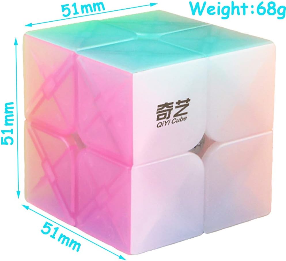 TANCH Qiyi Warrior W 3x3x3 Jelly Speed Cube Stickerless Transparent Magic Cube Puzzle Toy Colorful