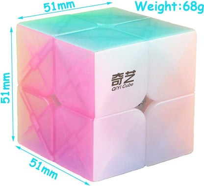 TANCH Qiyi Warrior W 3x3x3 Jelly Speed Cube Stickerless Transparent Magic Cube Puzzle Toy Colorful