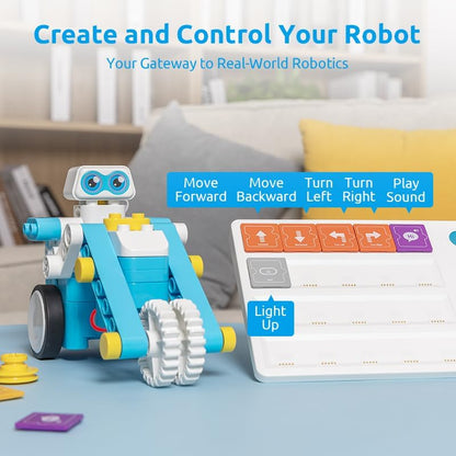 WhalesBot B3 Pro 24-in-1 Coding Robot Kit, Educational STEM Toy, Advanced Smart Programming for Educators, Robot Building Set with Controller&Motor&Sensors for Kids 4-6, 5-7
